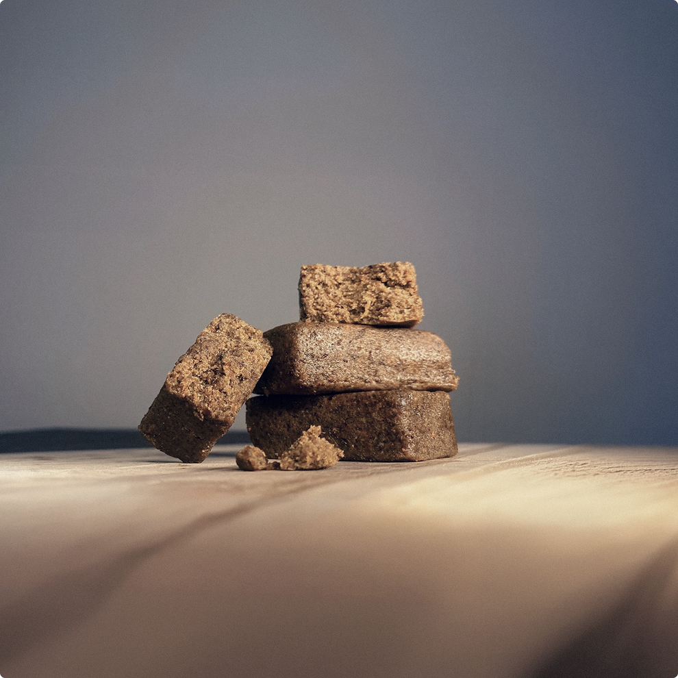 A BIVI pemmican bar on a table